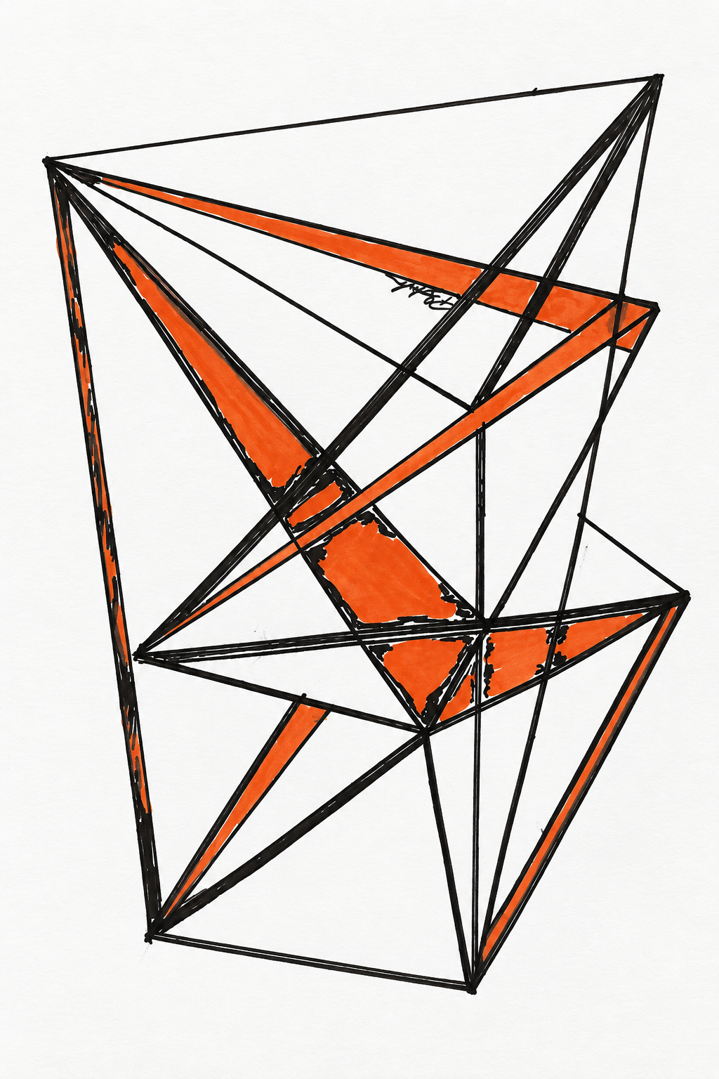 Original geometric frequency drawing titled Breaking Fortune's Door