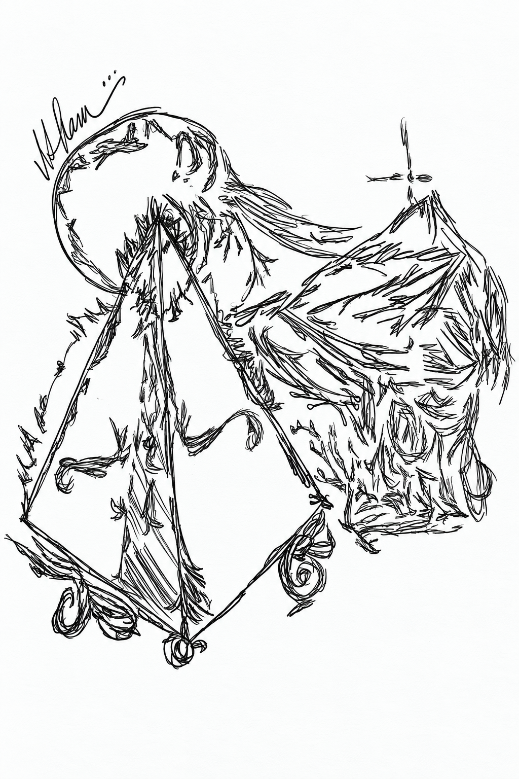 Original channeled frequency drawing titled Fate as Black as Night