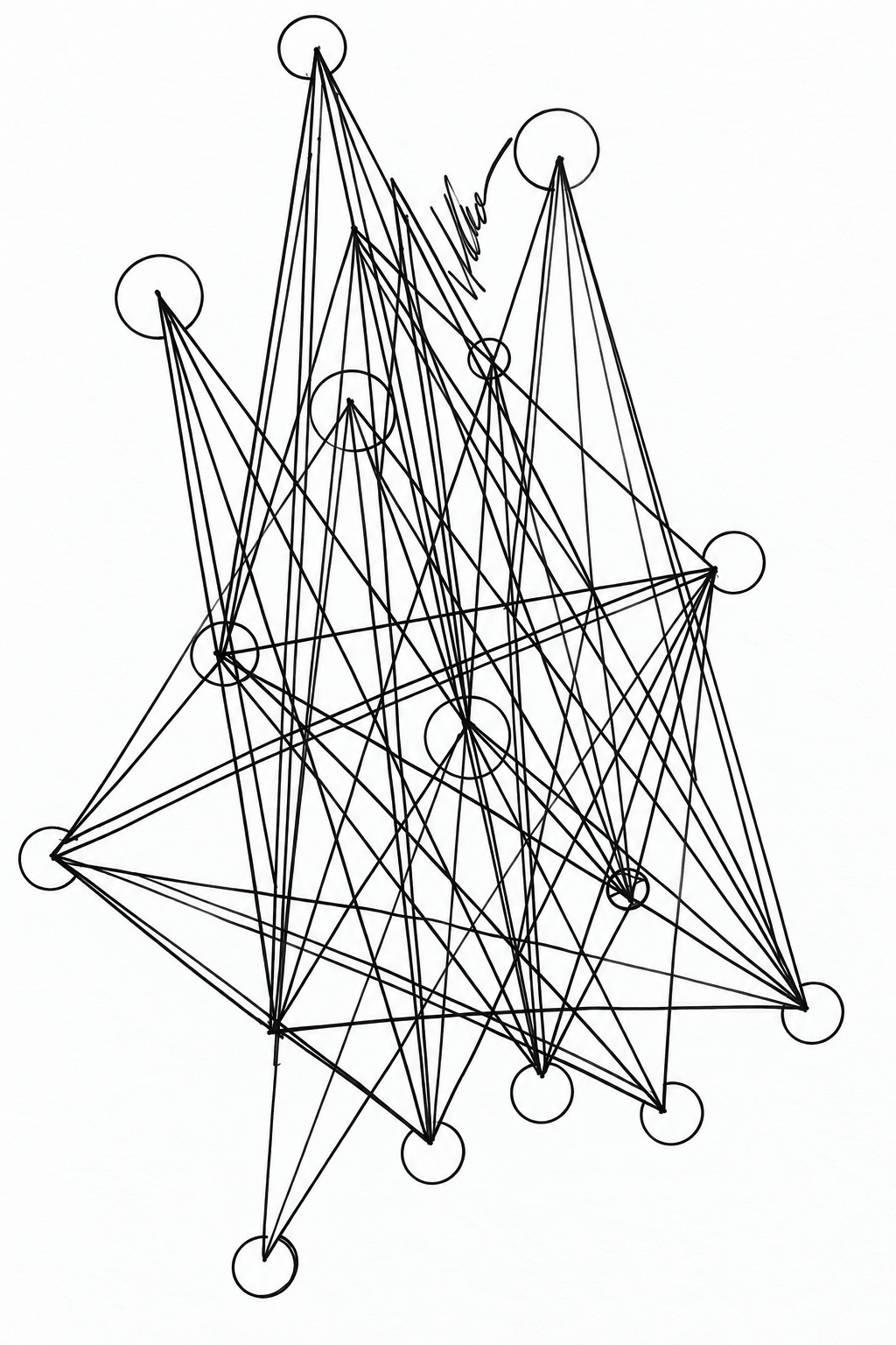 Original line-based frequency drawing titled Unbridled Power